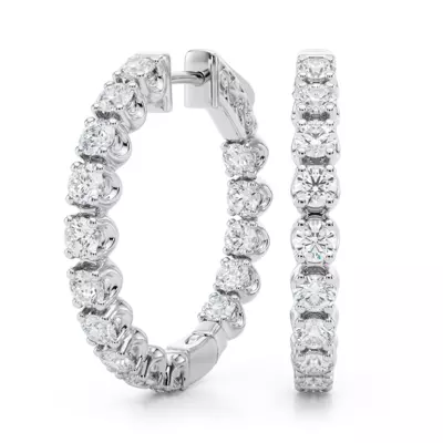 Classic Inside Out U-Prong Lab Diamond Hoop Earrings (2 3/4 ct. tw.)